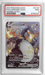 V1037: 2021: FA/CHARIZARD VMAX: SV107/SV122: SHINING FATES: PSA 9: MINT: 87502227